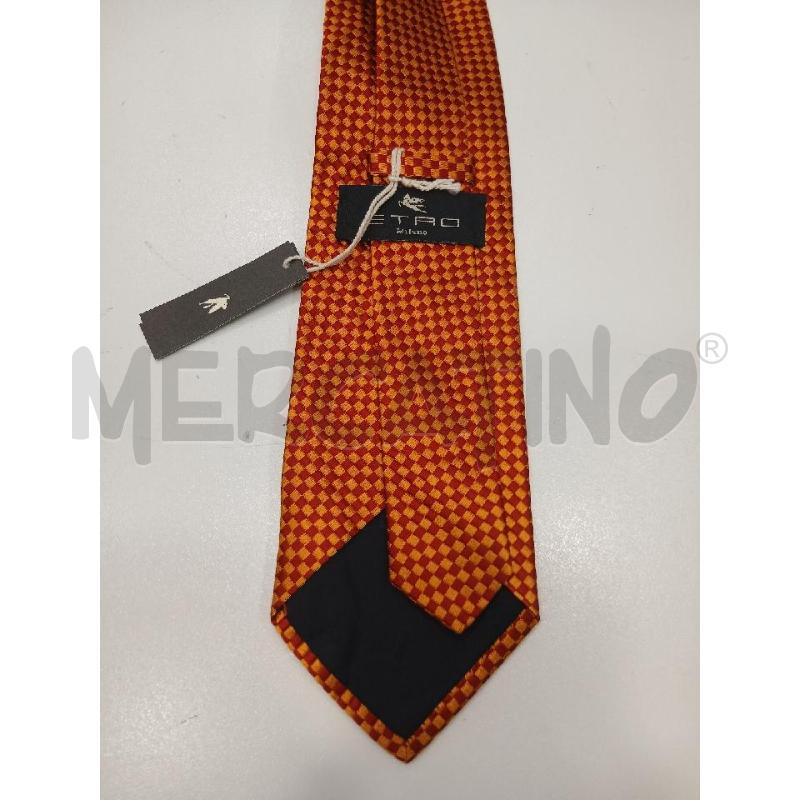 CRAVATTA ETRO QUADRETTINI ARANCIONE/ROSSO | Mercatino dell'Usato Roma viale tirreno 2