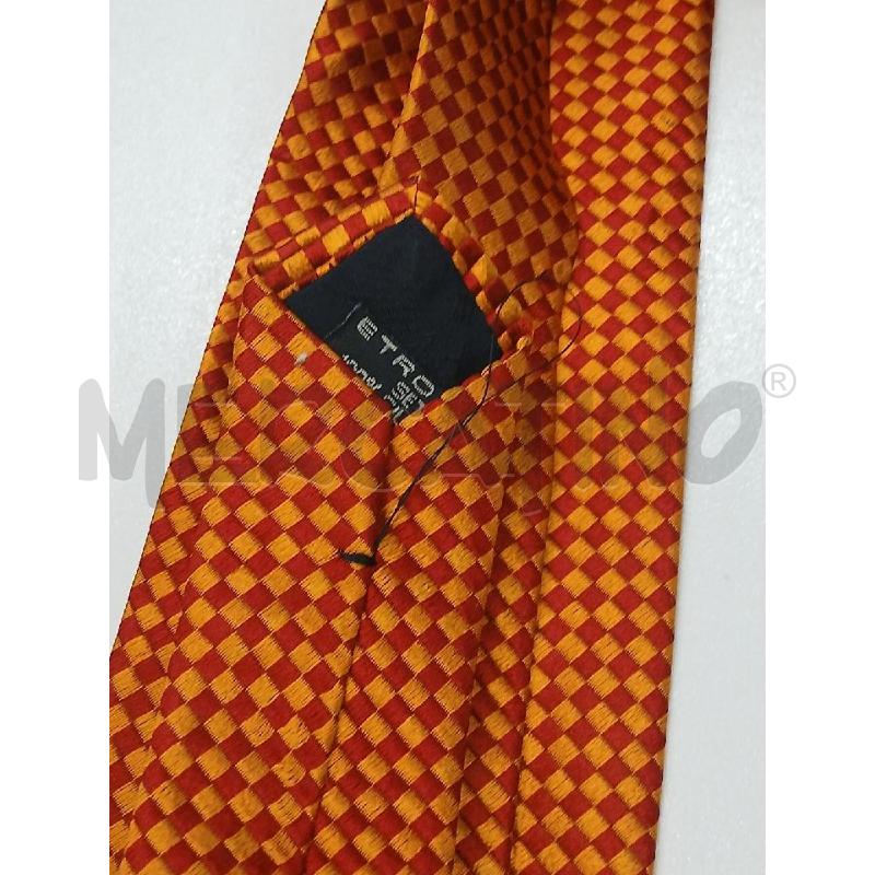 CRAVATTA ETRO QUADRETTINI ARANCIONE/ROSSO | Mercatino dell'Usato Roma viale tirreno 3