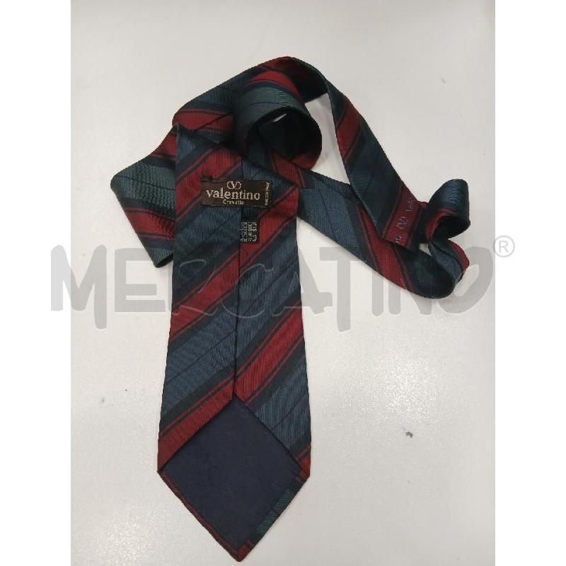 CRAVATTA VCALENTINO RIGHE BLU/ROSSO  | Mercatino dell'Usato Roma viale tirreno 2