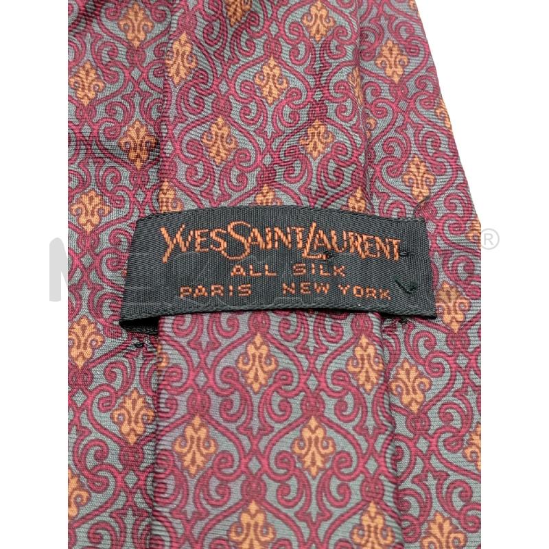 CRAVATTA YVES SAINT LAURENT BORDEAUX FANTASIA MULTICOLOR | Mercatino dell'Usato Roma viale tirreno 2