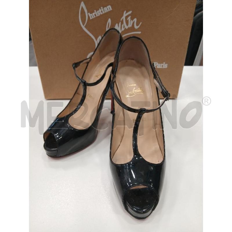 DECOLLETE LOUBOUTIN NERO LUCIDO CON SCATOLA | Mercatino dell'Usato Roma viale tirreno 1