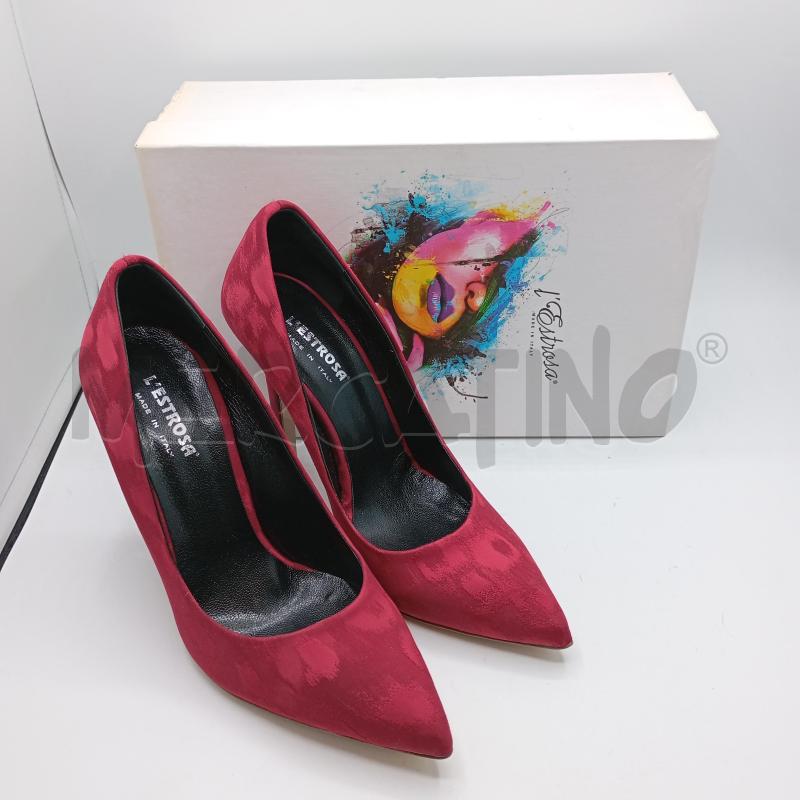 DECOLLETE L'ESTROSA SCATOLA ROSSO IN RASO | Mercatino dell'Usato Roma viale tirreno 1