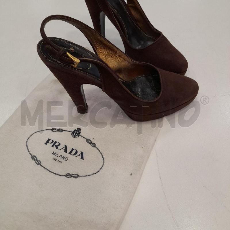 DECOLLETE PRADA MARRONE IN CAMOSCIO  | Mercatino dell'Usato Roma viale tirreno 2