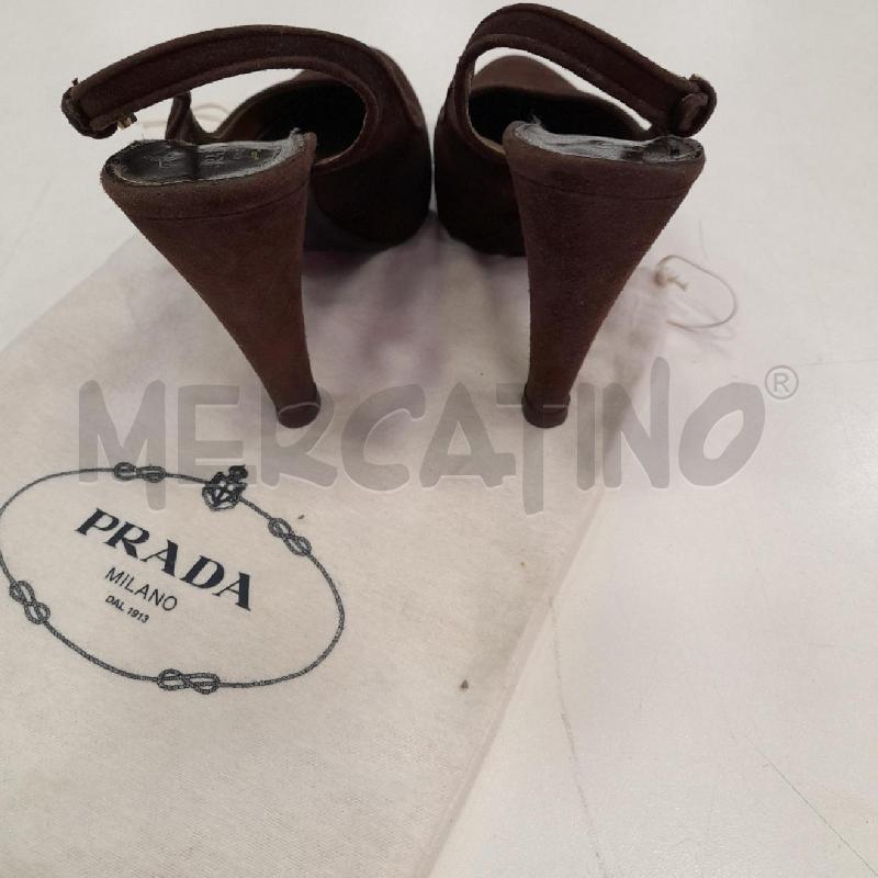 DECOLLETE PRADA MARRONE IN CAMOSCIO  | Mercatino dell'Usato Roma viale tirreno 3