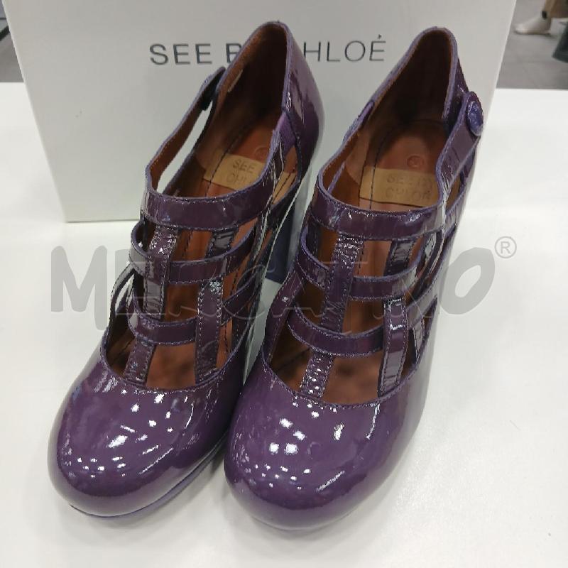DECOLLETE SEE BY CHLOÉ SCATOLA MELANZANA  | Mercatino dell'Usato Roma viale tirreno 1