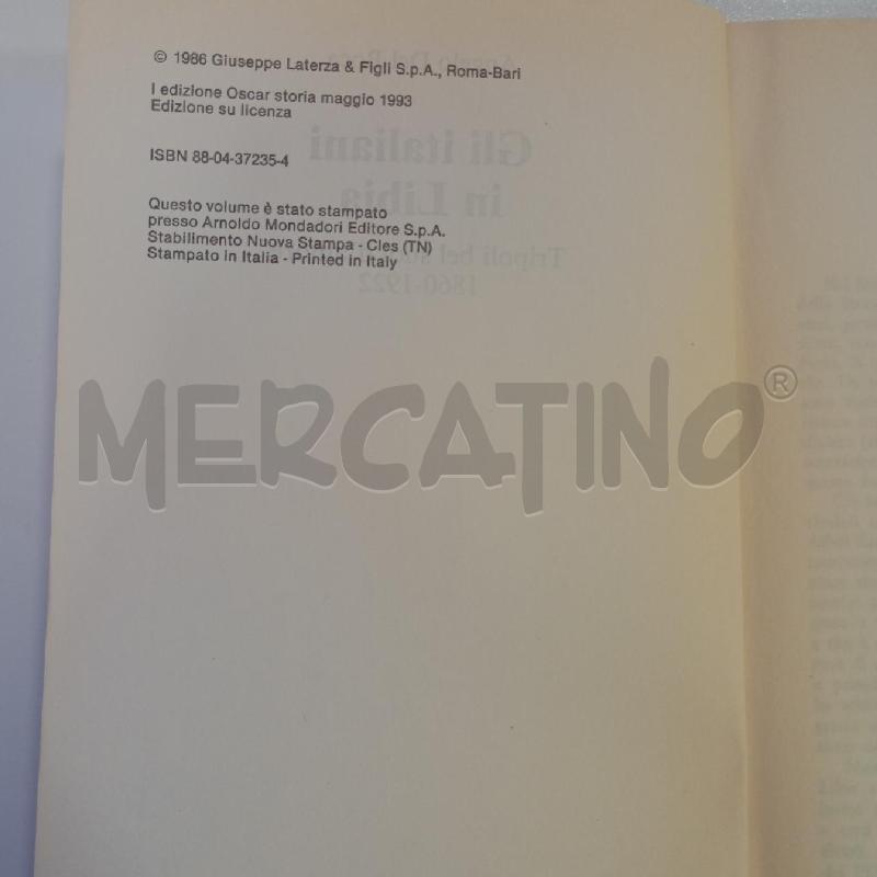 DEL BOCA GLI ITALIANI IN LIBIA | Mercatino dell'Usato Roma viale tirreno 4
