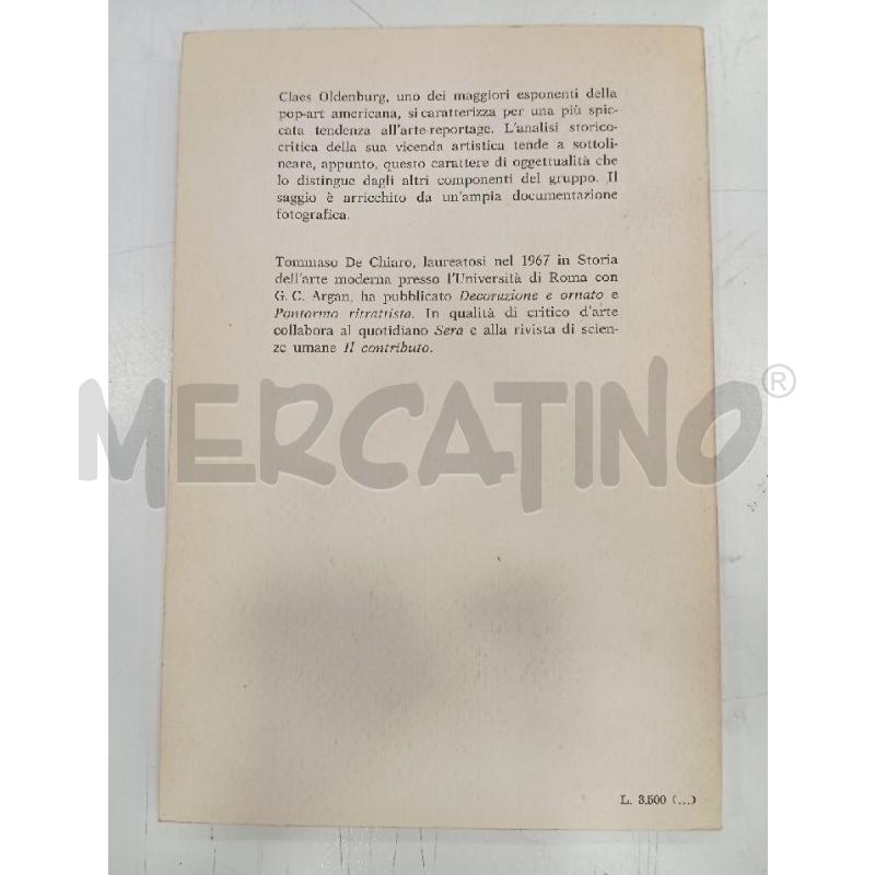 DE CHIARO CLAES OLDENBURG | Mercatino dell'Usato Roma viale tirreno 2