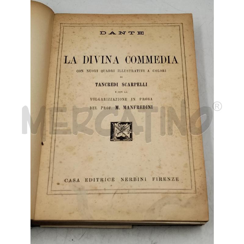 DIVINA COMMEDIA 1932ED NERBINI  | Mercatino dell'Usato Roma viale tirreno 3