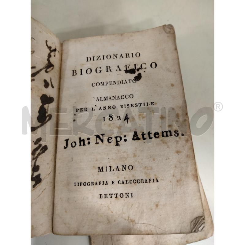 DIZIONARIO BIOGRAFICO COMPENDIATO 1824 | Mercatino dell'Usato Roma viale tirreno 5