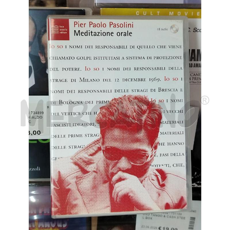 DVD PASOLINI MEDITAZIONE ORALE | Mercatino dell'Usato Roma viale tirreno 1