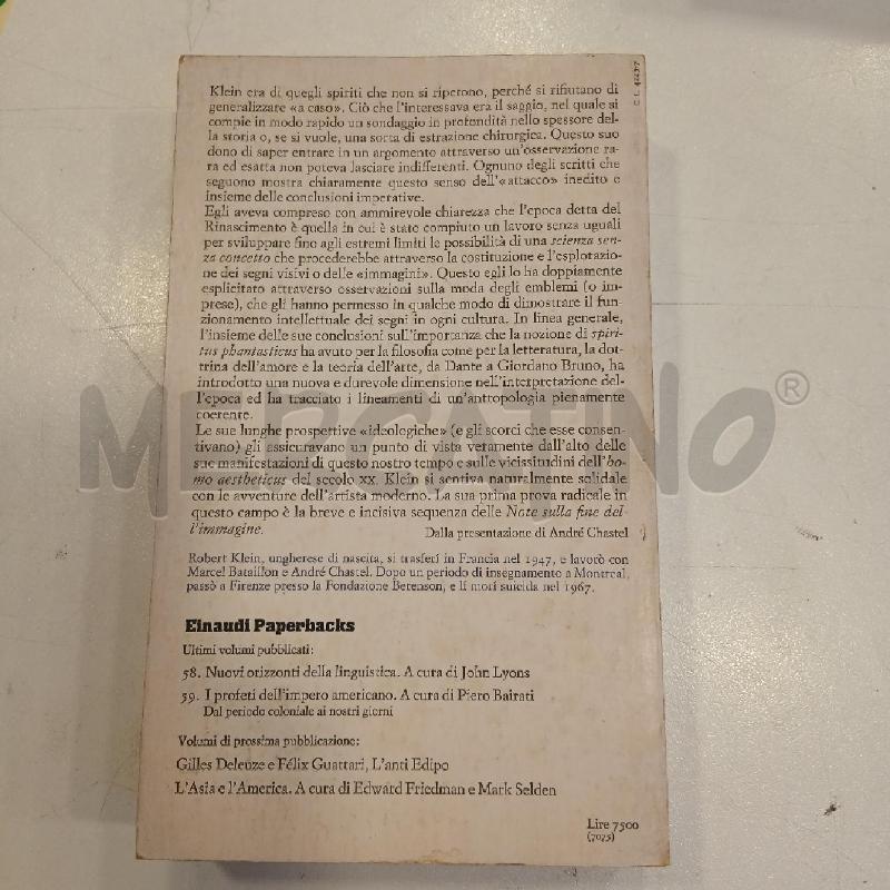 EINAUDI KLEIN LA FORMA E L'INTELLIGIBILE | Mercatino dell'Usato Roma viale tirreno 2