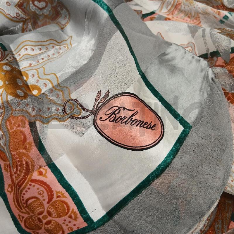 FOULARD BORBONESE GRIGIO FANTASIA FLOREALE | Mercatino dell'Usato Roma viale tirreno 4