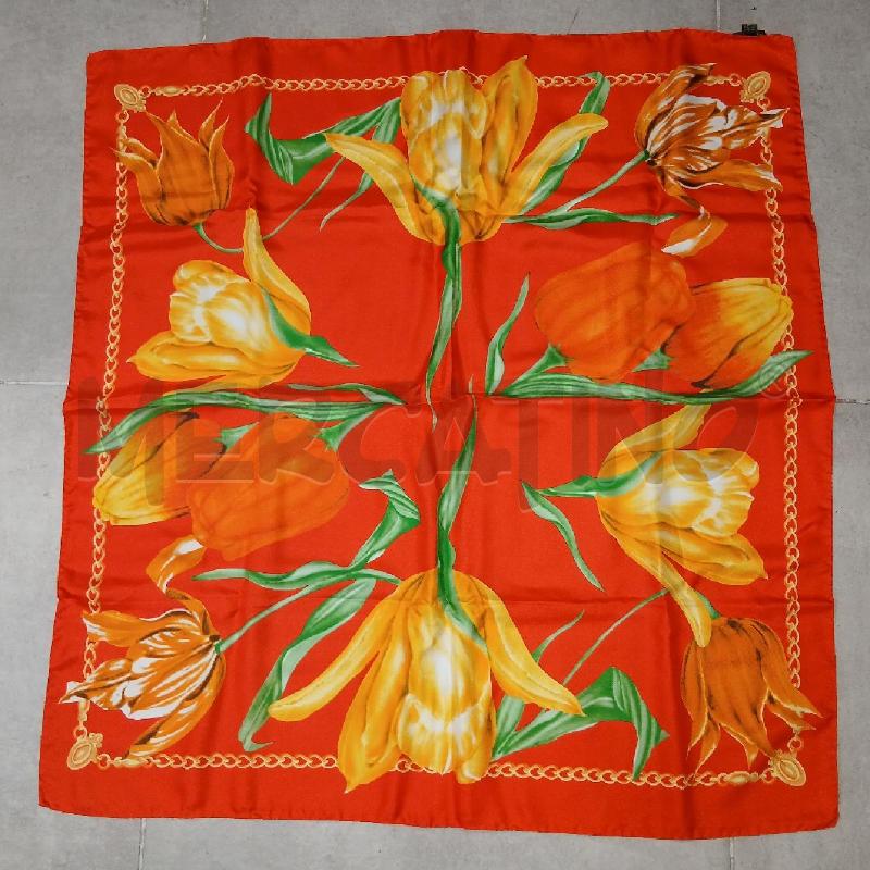 FOULARD DAMIANO PRESTA 100% SETA RSS FIORI GI | Mercatino dell'Usato Roma viale tirreno 1