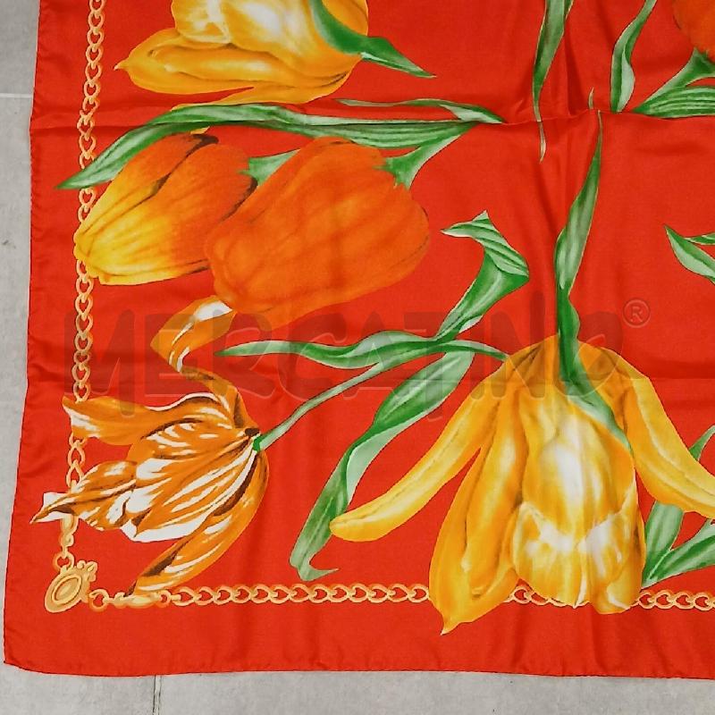 FOULARD DAMIANO PRESTA 100% SETA RSS FIORI GI | Mercatino dell'Usato Roma viale tirreno 2