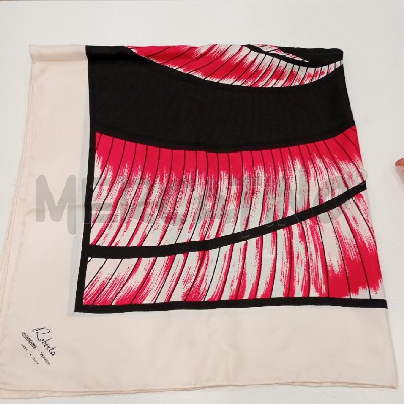 FOULARD ROBERTA DI CAMERINO BIANCO DISEGNO ROSSO/NERO | Mercatino dell'Usato Roma viale tirreno 1