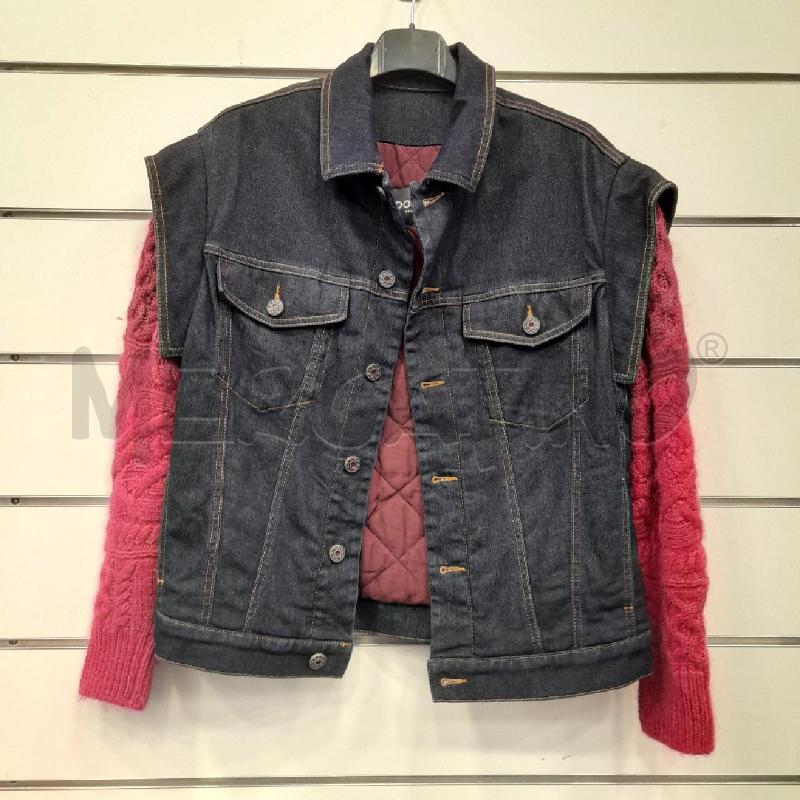 GIACCA D DONDUP DENIM SCURO MANICHE FUCSIA INT TRAP BORDEAUX  | Mercatino dell'Usato Roma viale tirreno 1