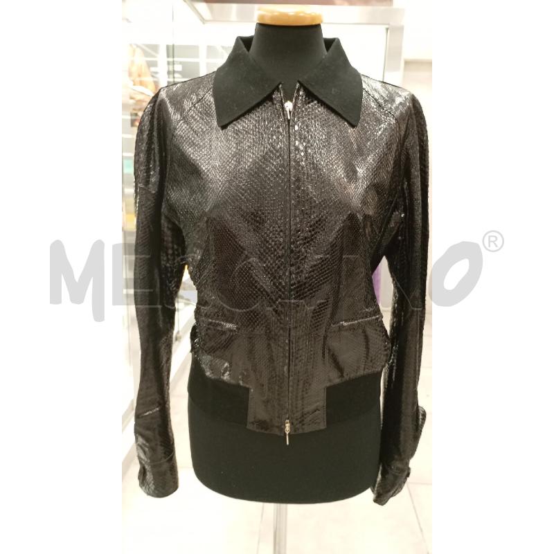GIACCA D TRUSSARDI IN PELLE NERO  | Mercatino dell'Usato Roma viale tirreno 1