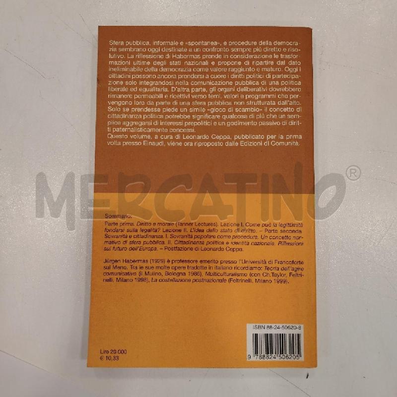 HABERMAS MORALE, DIRITTO, POLITICA | Mercatino dell'Usato Roma viale tirreno 2