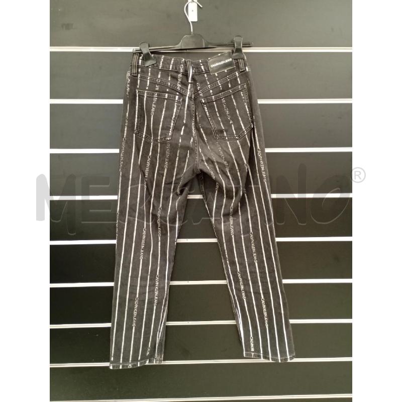 JEANS D CALVIN KLEIN JEANS NERO TESSUTO STAMPATO BIANCO | Mercatino dell'Usato Roma viale tirreno 2