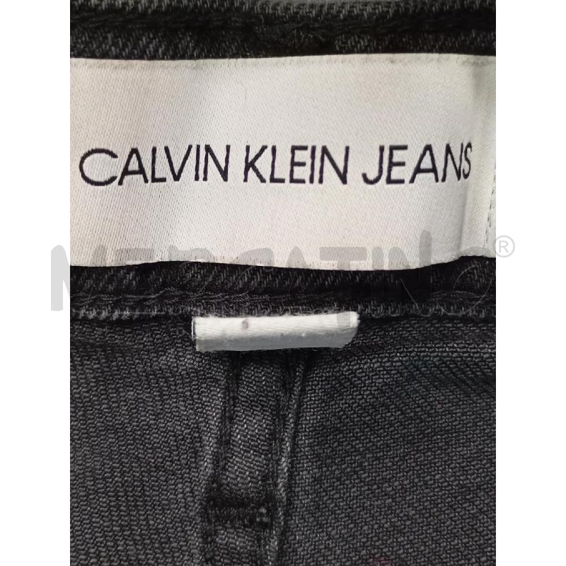 JEANS D CALVIN KLEIN JEANS NERO TESSUTO STAMPATO BIANCO | Mercatino dell'Usato Roma viale tirreno 4
