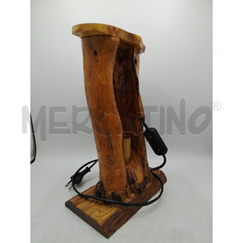 LAMPADA ARTIGIANALE LEGNO TRONCO | Mercatino dell'Usato Roma viale tirreno 2