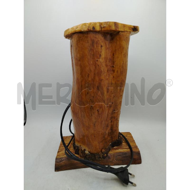 LAMPADA ARTIGIANALE LEGNO TRONCO | Mercatino dell'Usato Roma viale tirreno 3