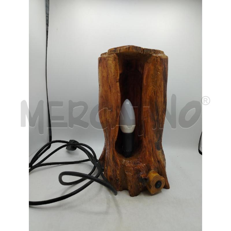 LAMPADA ARTIGIANALE LEGNO TRONCO | Mercatino dell'Usato Roma viale tirreno 1