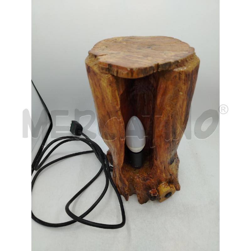 LAMPADA ARTIGIANALE LEGNO TRONCO | Mercatino dell'Usato Roma viale tirreno 2