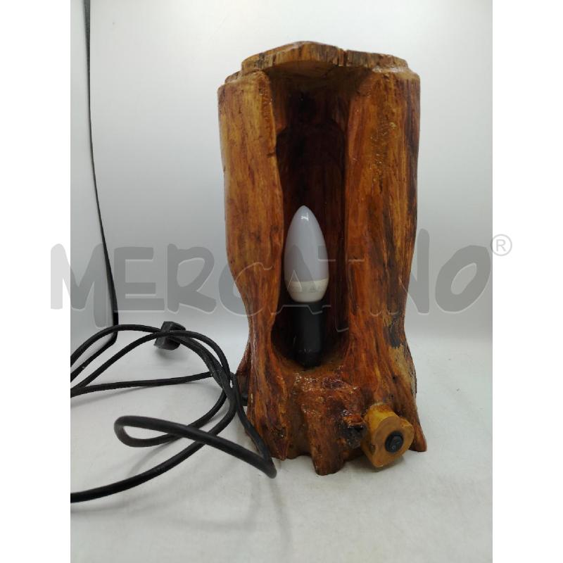 LAMPADA ARTIGIANALE LEGNO TRONCO | Mercatino dell'Usato Roma viale tirreno 3