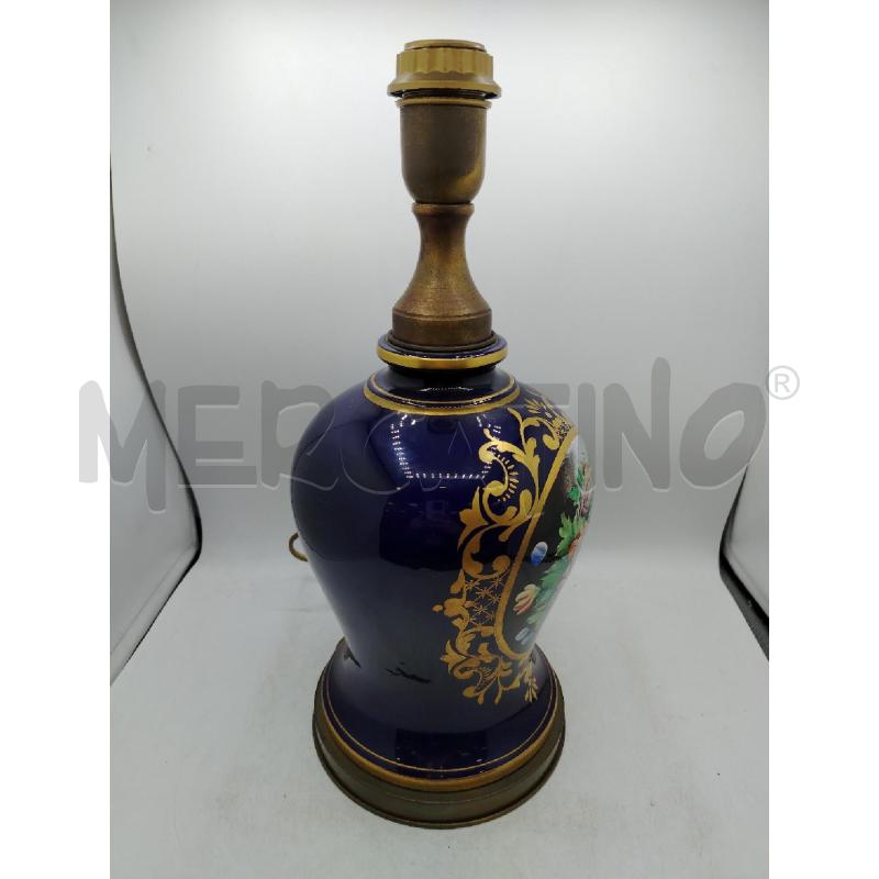 LAMPADA PORCELLANA BLU DIP FIORI DEC ORO | Mercatino dell'Usato Roma viale tirreno 2