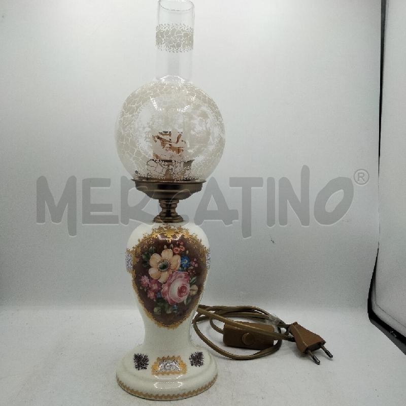 LAMPADA SEVRES DECORI FIORI AMPOLLA VETRO DEC | Mercatino dell'Usato Roma viale tirreno 1