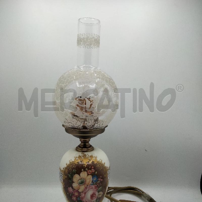 LAMPADA SEVRES DECORI FIORI AMPOLLA VETRO DEC | Mercatino dell'Usato Roma viale tirreno 3