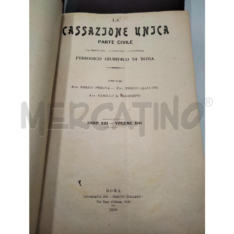 LA CASSAZIONE UNICA 1917 4 VOL | Mercatino dell'Usato Roma viale tirreno 3