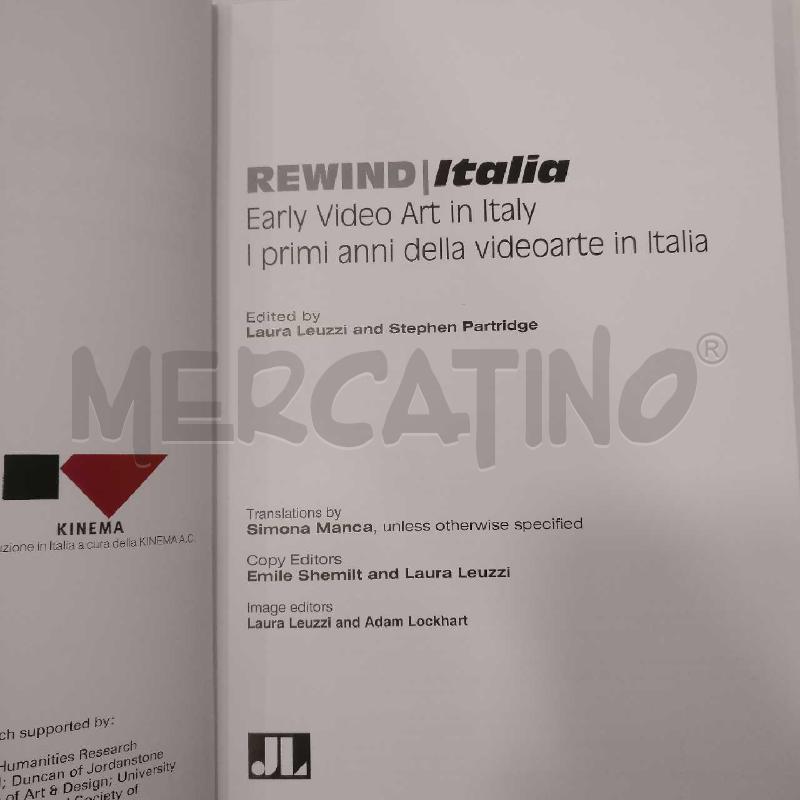 LEUZZI PARTRIDGE REWIND ITALIA I PRIMI ANNI DELLA VIDEOARTE IN ITALIA | Mercatino dell'Usato Roma viale tirreno 3