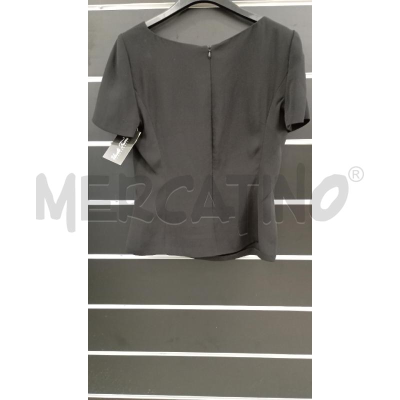 MAGLIA D LUISA SPAGNOLI  100%SETA NERO CON APPLICAZIONI | Mercatino dell'Usato Roma viale tirreno 2