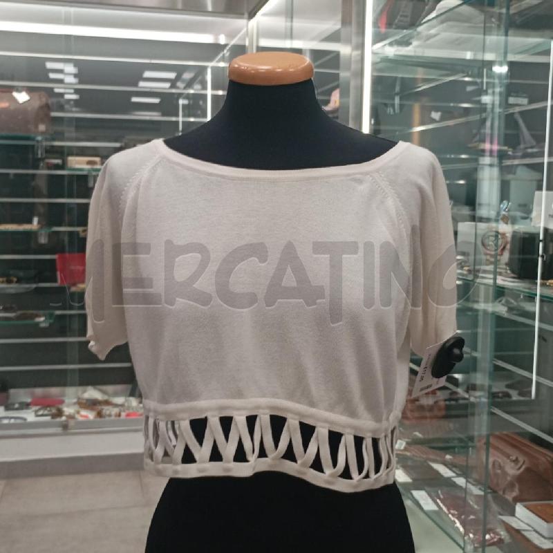 MAGLIA D STEFANEL BIANCO  | Mercatino dell'Usato Roma viale tirreno 1