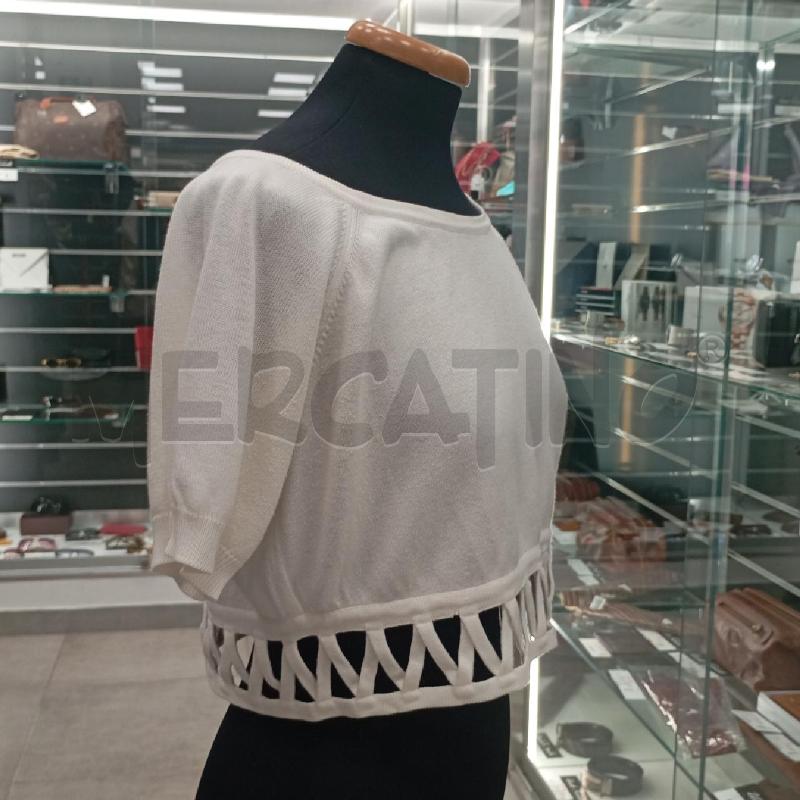 MAGLIA D STEFANEL BIANCO  | Mercatino dell'Usato Roma viale tirreno 3