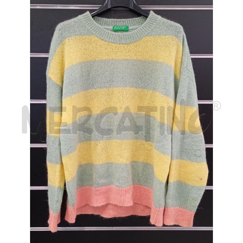 MAGLIONE D BENETTON RIGHE MULTICOLOR | Mercatino dell'Usato Roma viale tirreno 1