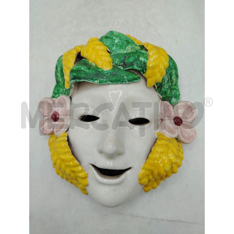 MASCHERA VOLTO BIANCA DEC VERDE GIALLO | Mercatino dell'Usato Roma viale tirreno 1