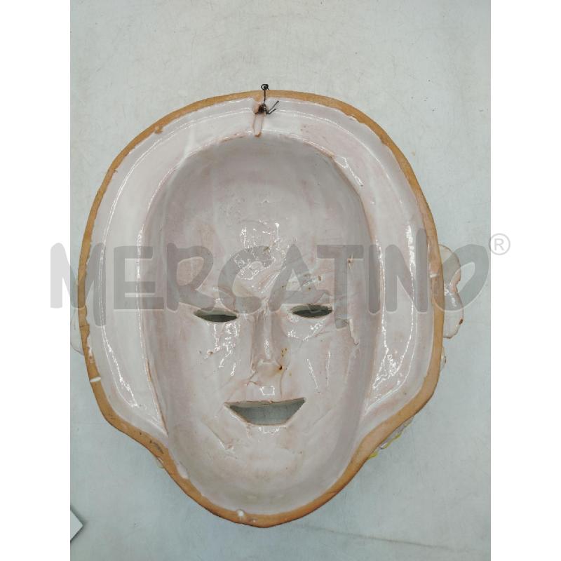 MASCHERA VOLTO BIANCA DEC VERDE GIALLO | Mercatino dell'Usato Roma viale tirreno 2