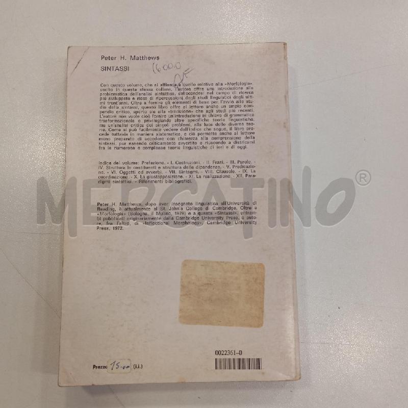 MATTHEWS SINTASSI | Mercatino dell'Usato Roma viale tirreno 2