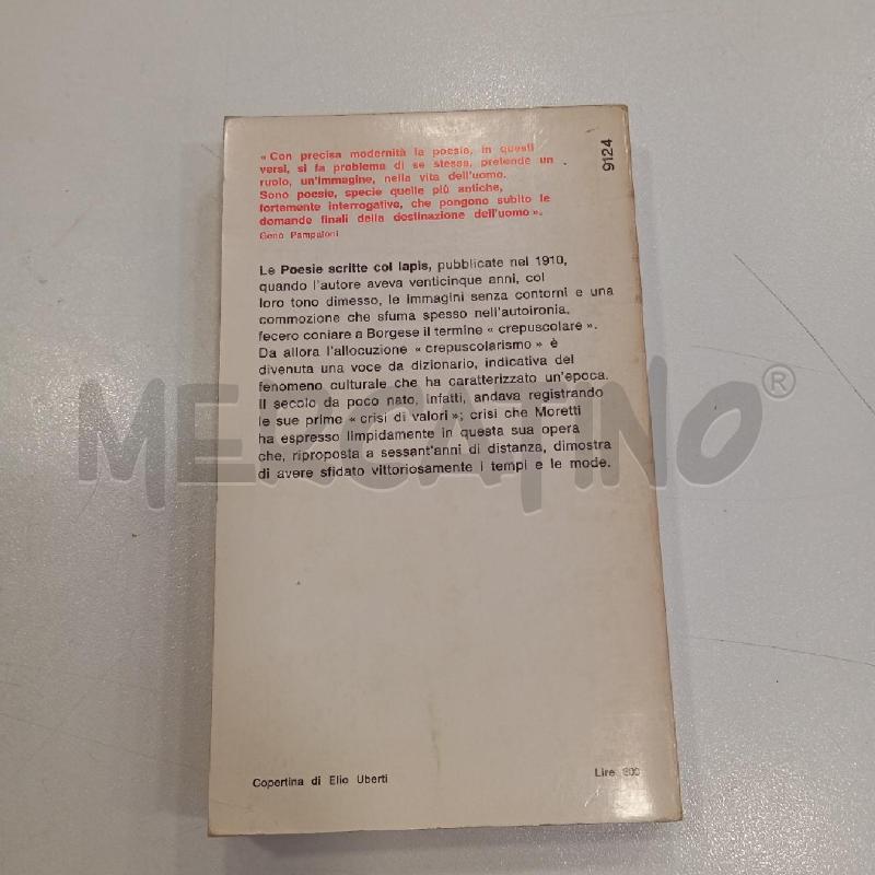 MORETTI POESIE SCRITTE COL LAPIS | Mercatino dell'Usato Roma viale tirreno 3