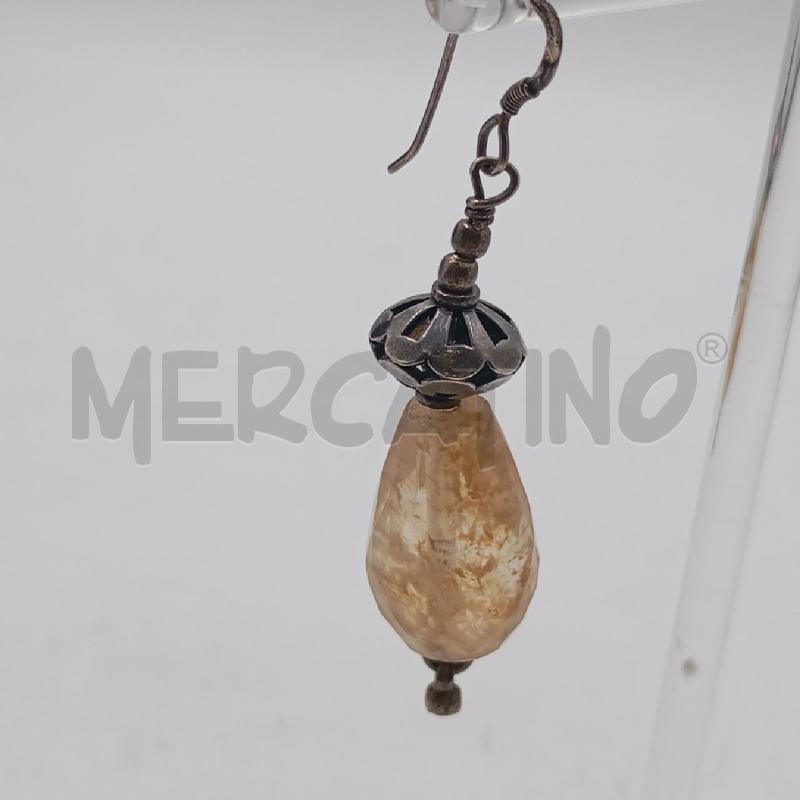 ORECCHINI ARGENTATI PENDENTE SFACCETTATO | Mercatino dell'Usato Roma viale tirreno 3