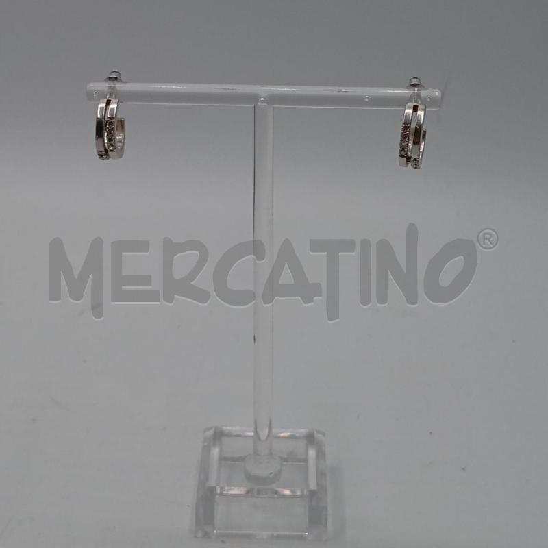ORECCHINI CERCHIO SPESSO PICCOLO ARGENTATO TRAF STRASS BI | Mercatino dell'Usato Roma viale tirreno 1