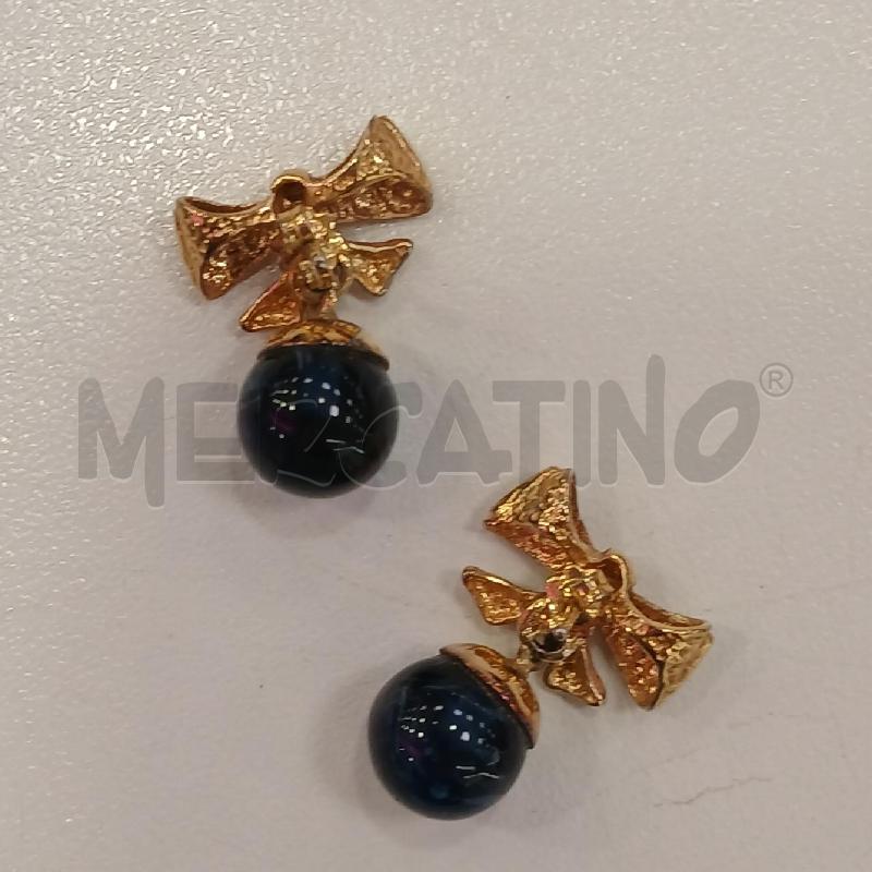 ORECCHINI MET FIOCCO GI SFERA BL | Mercatino dell'Usato Roma viale tirreno 3