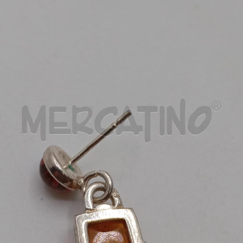 ORECCHINI MET TONDO RETT AMBRA  | Mercatino dell'Usato Roma viale tirreno 3