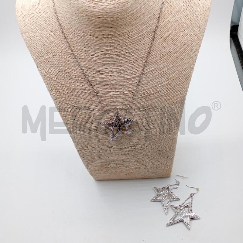 ORECCHINI + COLLANA GUESSE PEND STELLA SCRITTA  | Mercatino dell'Usato Roma viale tirreno 1