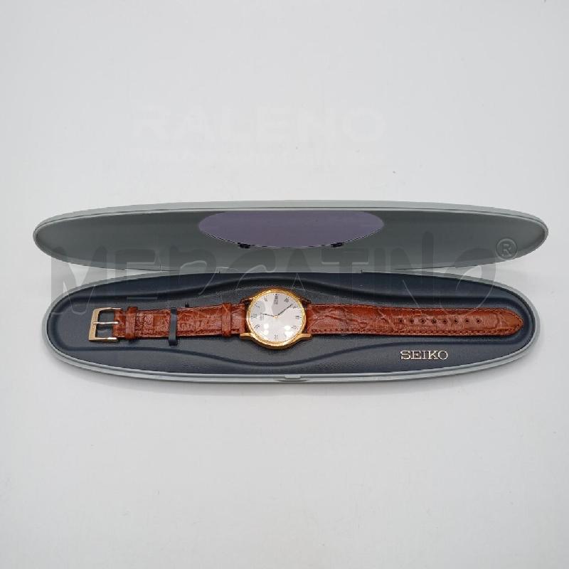 OROLOGIO DA POLSO SEIKO QUADRANTE DORATO CINTURINO MARRONE | Mercatino dell'Usato Roma viale tirreno 1