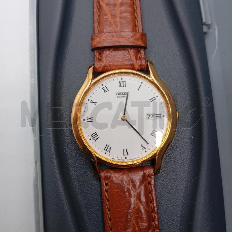 OROLOGIO DA POLSO SEIKO QUADRANTE DORATO CINTURINO MARRONE | Mercatino dell'Usato Roma viale tirreno 2