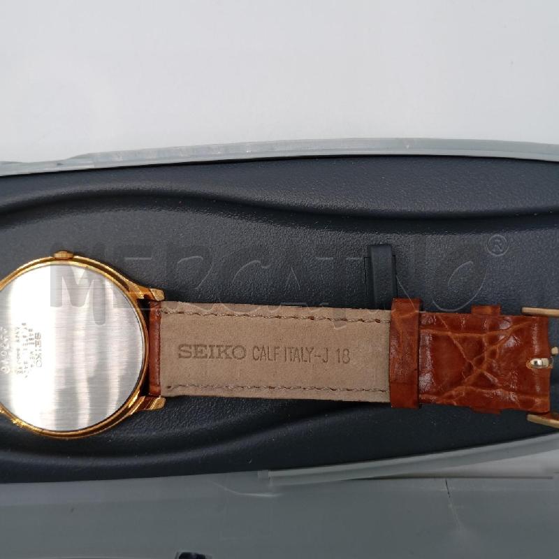 OROLOGIO DA POLSO SEIKO QUADRANTE DORATO CINTURINO MARRONE | Mercatino dell'Usato Roma viale tirreno 5